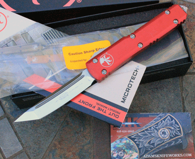 Microtech Ultratech Special Red Tanto OTF Front Opener w/ M390