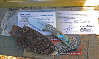 2008 GOLD CLASS Benchmade Snody Fixed ACTIVATOR w/M4 & Paua