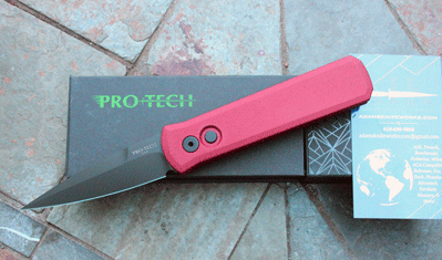 Pro-Tech Special Red Tactical Godson w/ Black Blade & Hardware