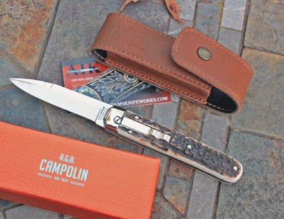 AGA CAMPOLIN BARON French Design Switchblade w/ Stag