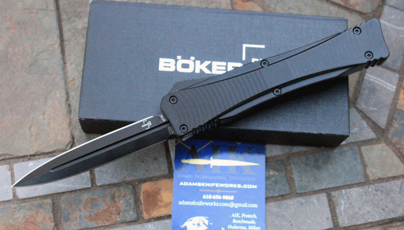 Boker Plus USA/Hogue OTF, 154CM Black Blade, Black Aluminum Chassis