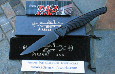 Piranha Ultra Slim DNA Black Tactical Auto w/Black S30V Blade
