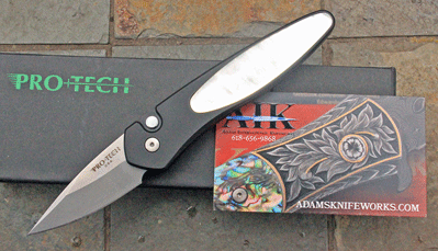 CUSTOM AIK Protech HALF BREED Auto w/ Pearl Inlay & Button