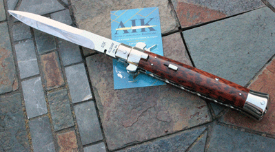 CUSTOM Engraved & File Worked AIK BROWN RECLUSE w/ Snakewood